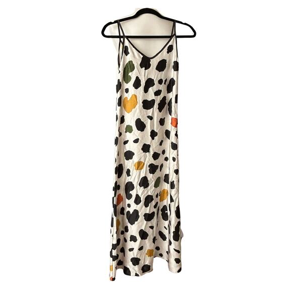 Souk + Sepia Silk Bias Cut Polka Dot Slip Dress XS Made in England - Picture 1 of 6